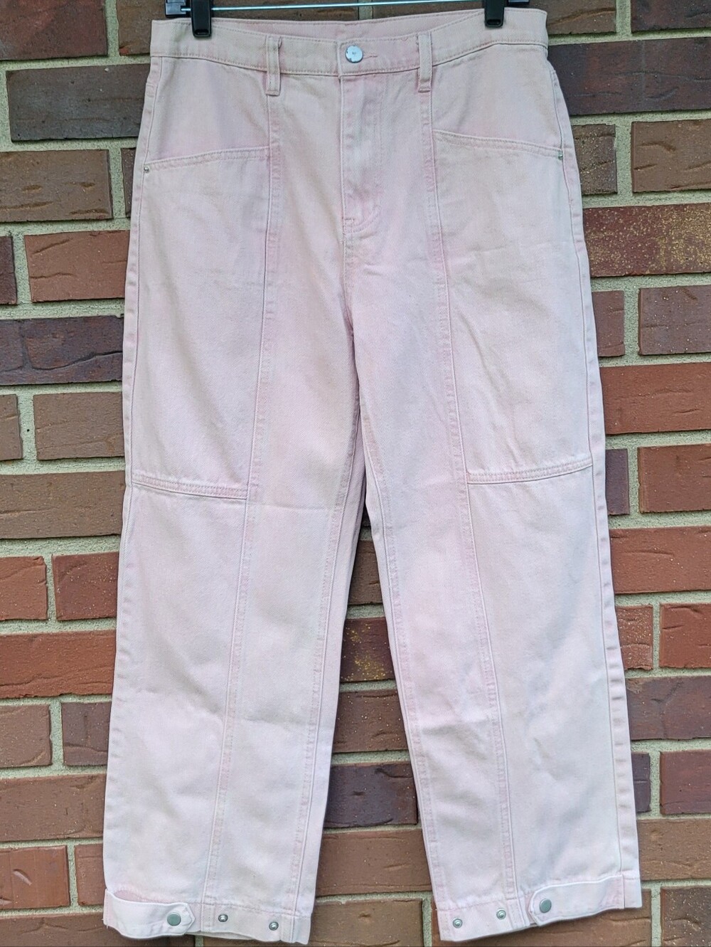 Francesca's Harper Heritage Abigail Straight w Snap Strap Ankle Jeans 31x27 Pink